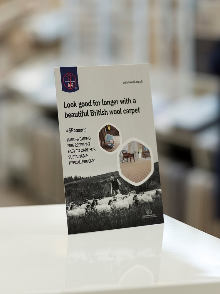 Explain the benefits of British wool carpet with our new range of POS materials